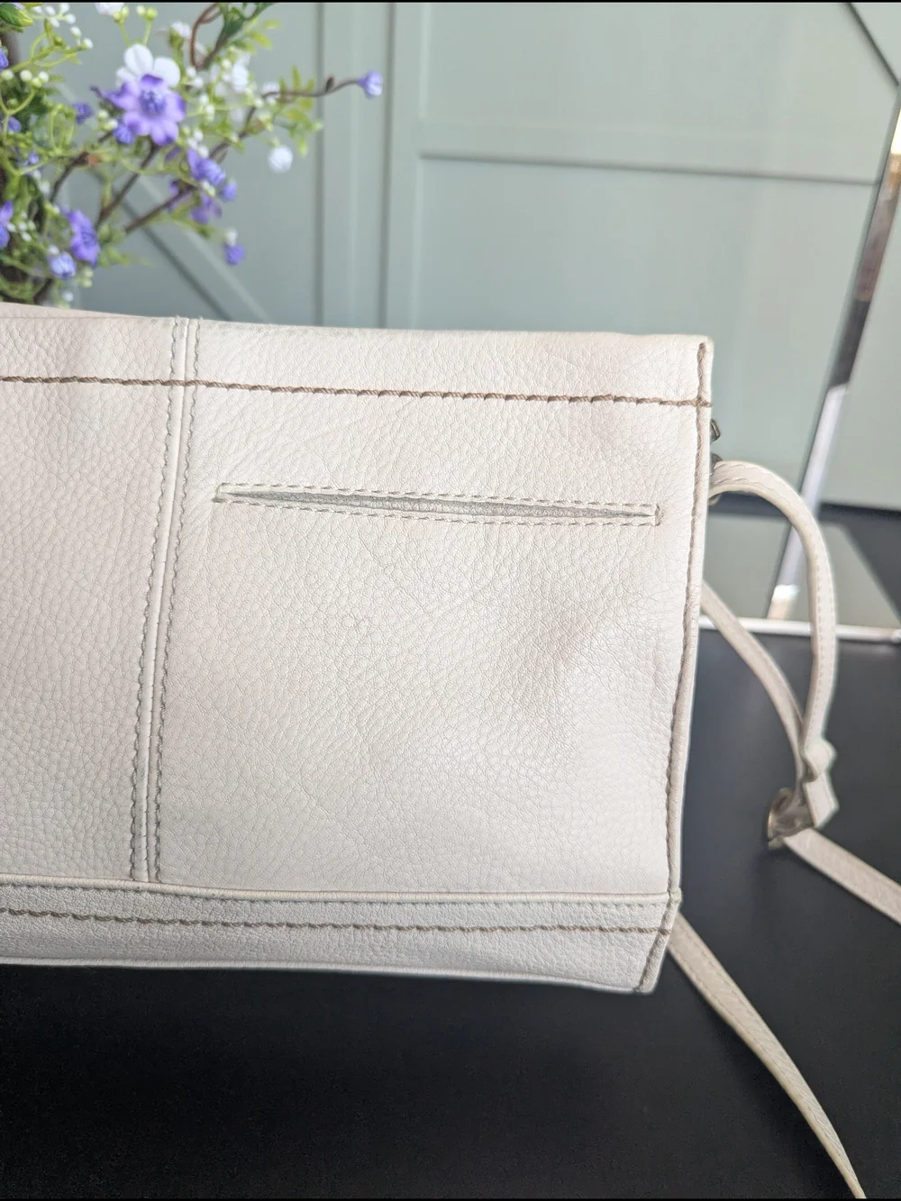 The Sak Cream Leather Crossbody Bag